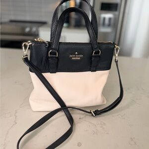 Kate Spade Black and Cream Leather Crossbody Bag